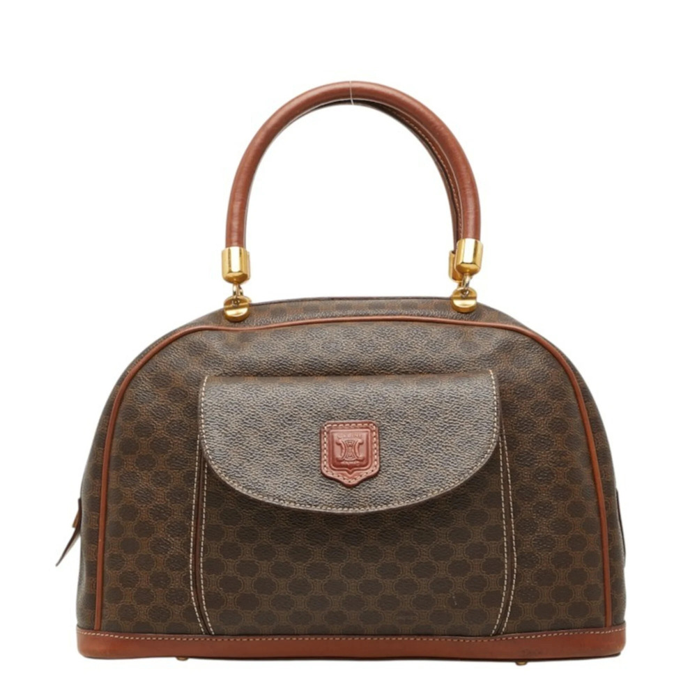 Celine Macadam Handbag MC97 2 Brown Leather Women's CELINE